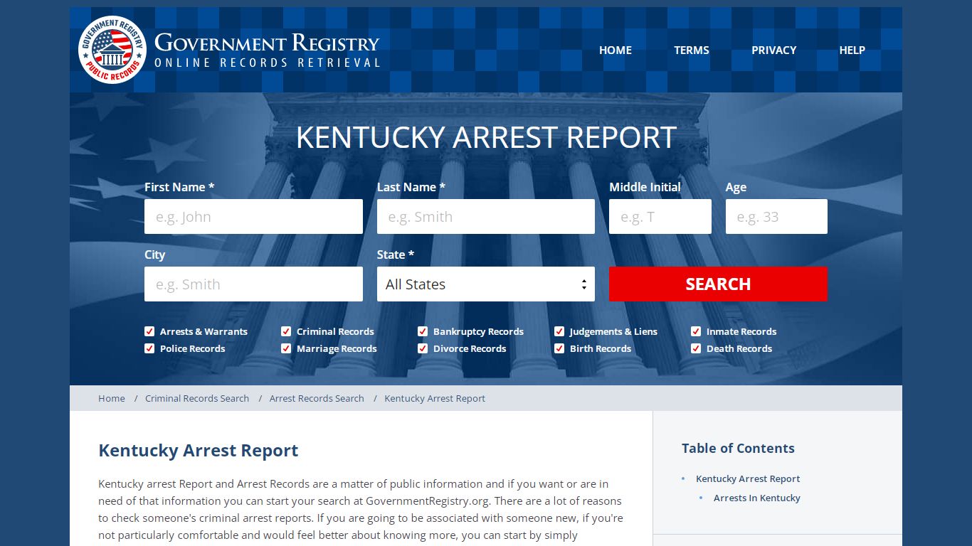 Kentucky Arrest Report | Free Kentucky Arrest Records ...